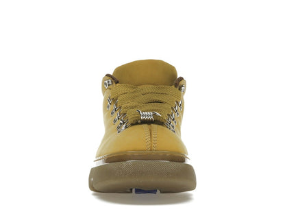 Burberry Lace Up Leather Ankle Boot Mustard Yellow
