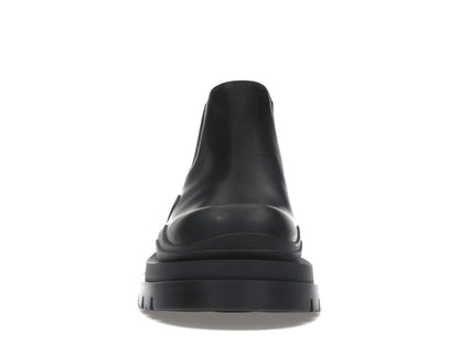 Bottega Veneta Leather Tire Chunky Sole Ankle Chelsea Boot Black
