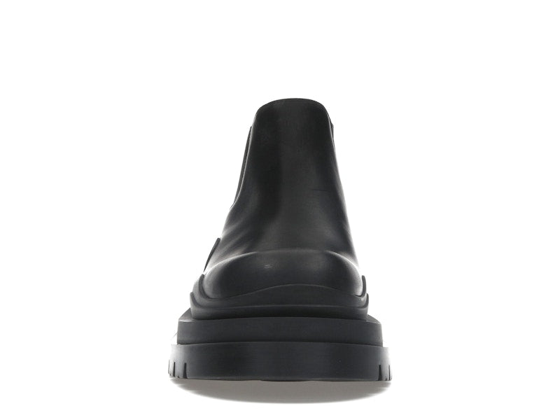 Bottega Veneta Leather Tire Chunky Sole Ankle Chelsea Boot Black
