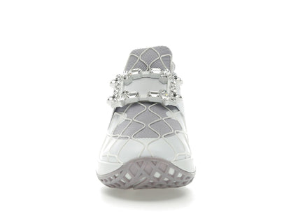 Roger Vivier Viv' Run Fabric White Purple Crystal Buckle (Women's)
