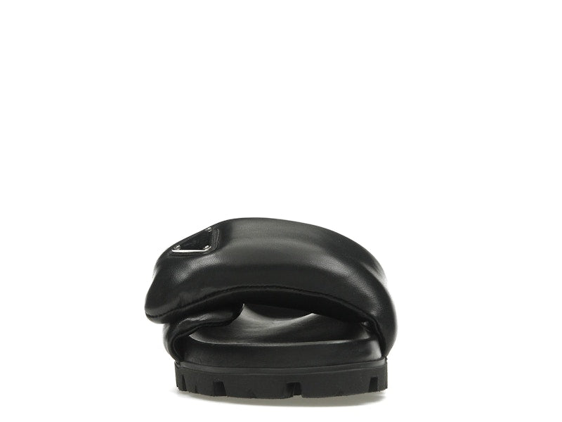 Prada Soft Padded 20mm Slide Sandal Black Nappa Leather