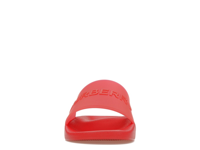 Burberry Embossed Logo Slides Bright Red