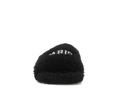 Balenciaga Paris Furry Slide Black