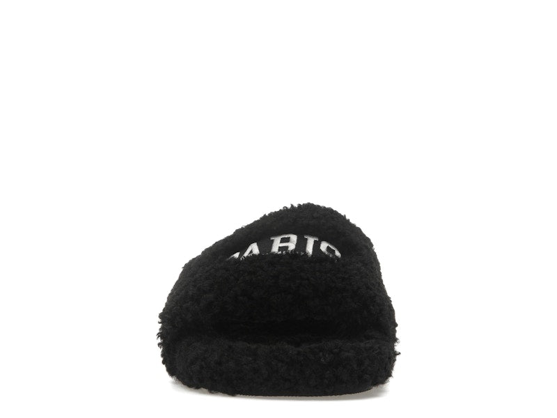Balenciaga Paris Furry Slide Black