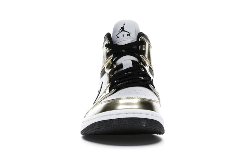 Jordan 1 Mid Metallic Gold Black White