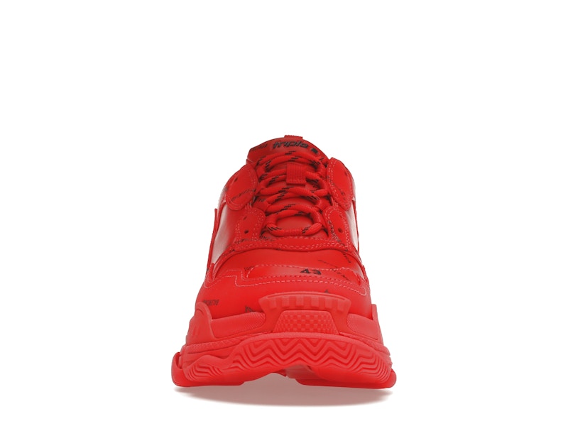 Balenciaga Triple S Allover Logo Red