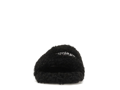 Balenciaga Furry Slide Black