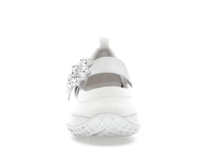 Roger Vivier Viv' Run Babies White Crystal Buckle (Women's)