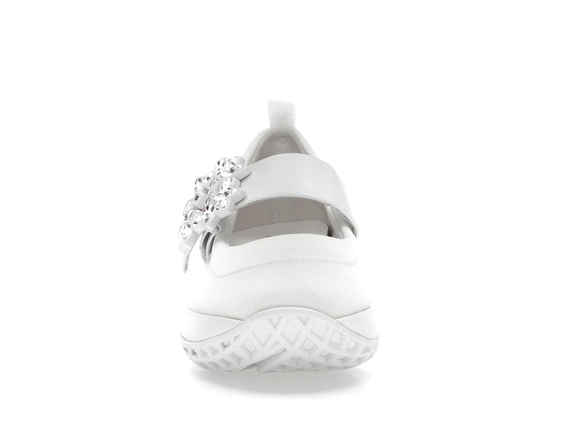 Roger Vivier Viv' Run Babies White Crystal Buckle (Women's)