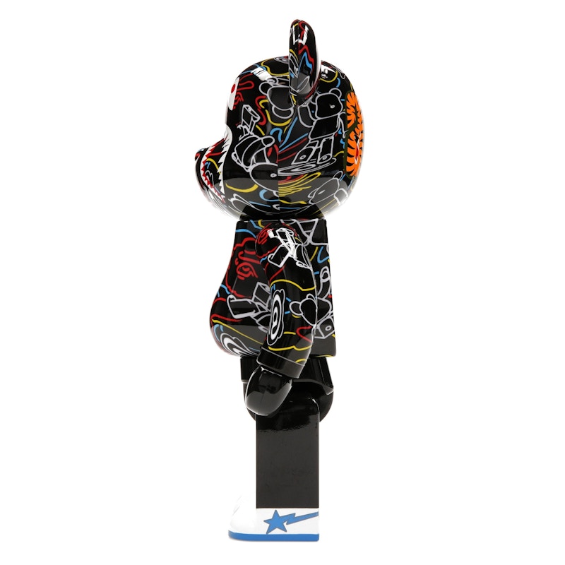 Bearbrick x BAPE Line Camo Shark 100% & 400% Set Blue/Black