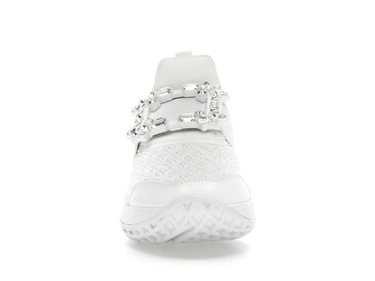 Roger Vivier Viv' Run Fabric White Crystal Buckle (Women's)
