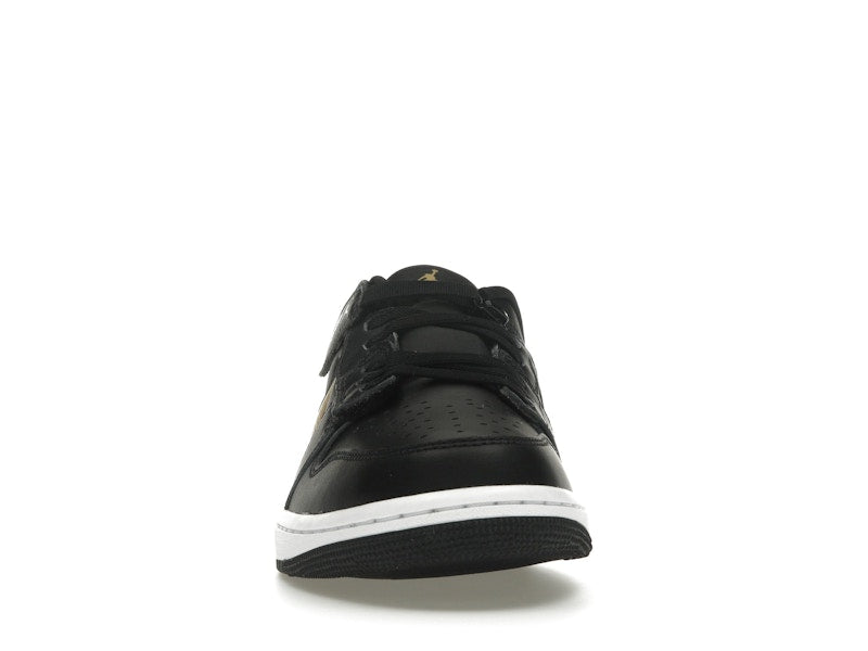 Jordan 1 Low FlyEase Black White Metallic Gold