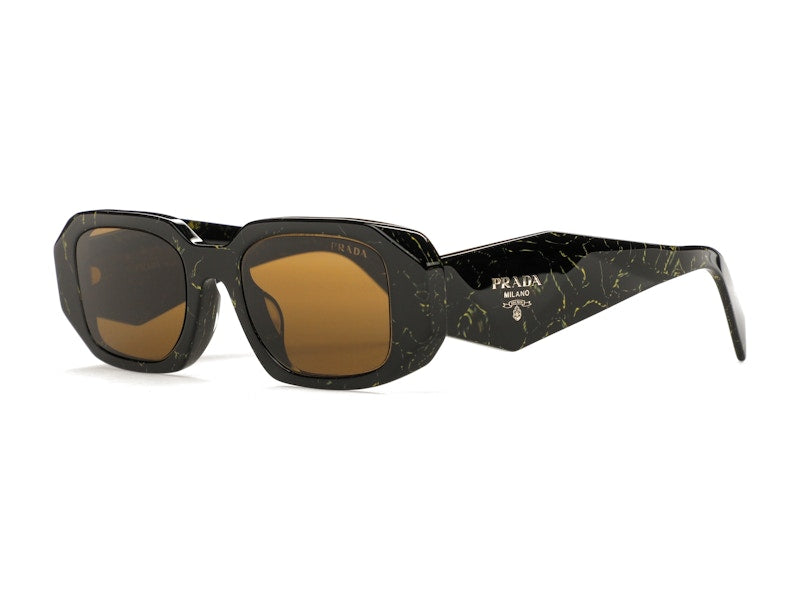 Prada Sunglasses PR 17WSF Black/Yellow Marble/Dark Brown (PR17WSF-19D01T-51)