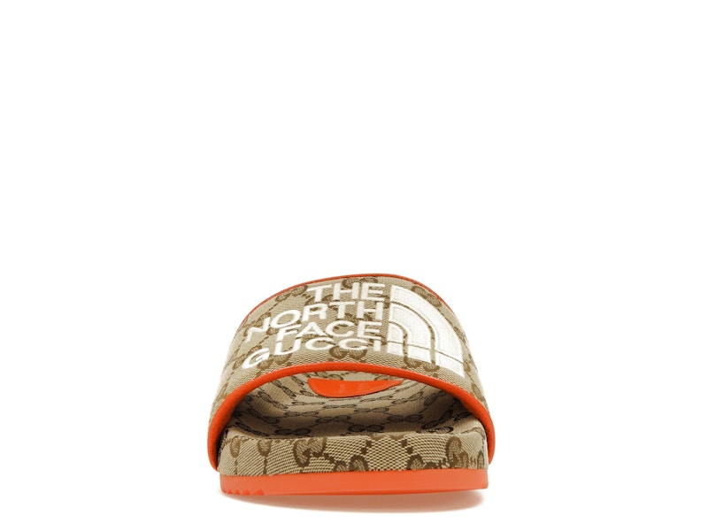 Gucci x The North Face GG Slide Orange Beige Ebony Original GG Canvas