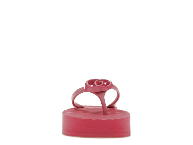Gucci Chevron Thong Sandal Pink Rubber