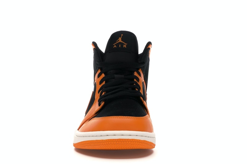 Jordan 1 Mid Black Orange Peel