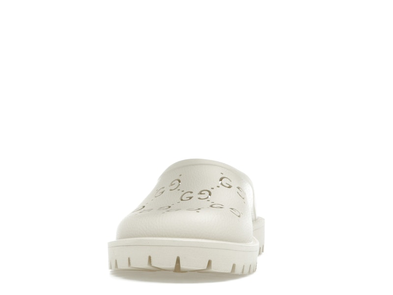 Gucci Slip-on Sandal Cut Out Monogram Mystic White