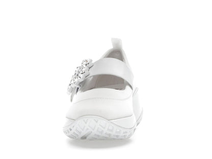 Roger Vivier Viv' Run Babies White Crystal Buckle (Women's)