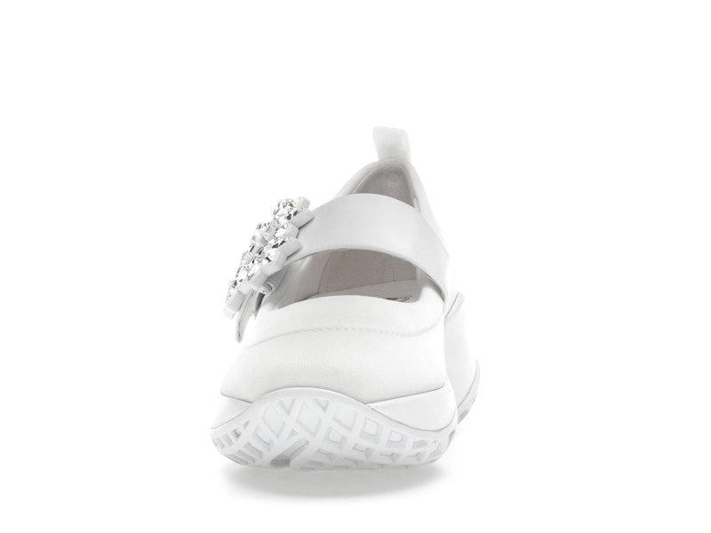Roger Vivier Viv' Run Babies White Crystal Buckle (Women's)