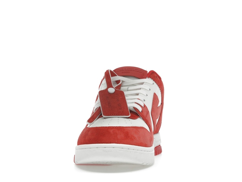 OFF-WHITE Out Of Office "OOO" Low Tops Brick Red White Suede