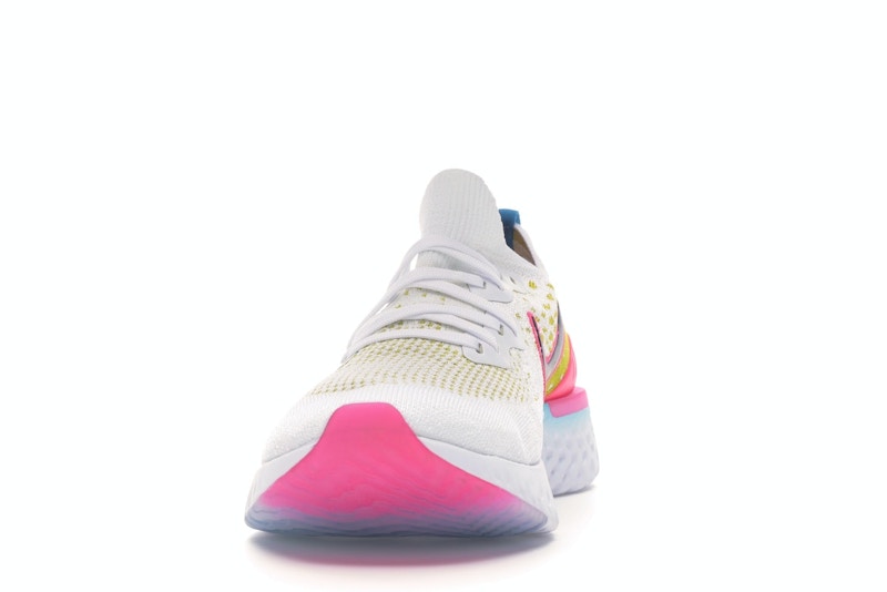 Nike Epic React Flyknit 1 White Pink Blast Citron