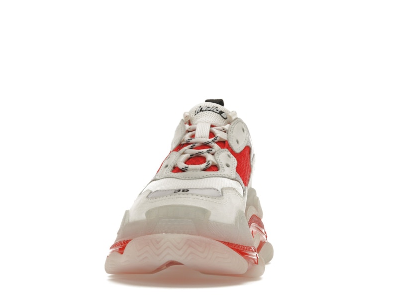 Balenciaga Triple S Clear Sole White Red