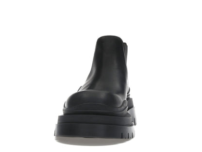 Bottega Veneta Leather Tire Chunky Sole Ankle Chelsea Boot Black