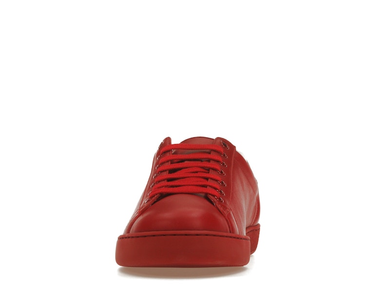 Gucci Ace Perforated Interlocking G Red