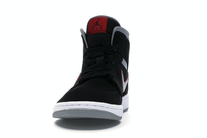 Jordan 1 Mid Black Particle Grey Gym Red