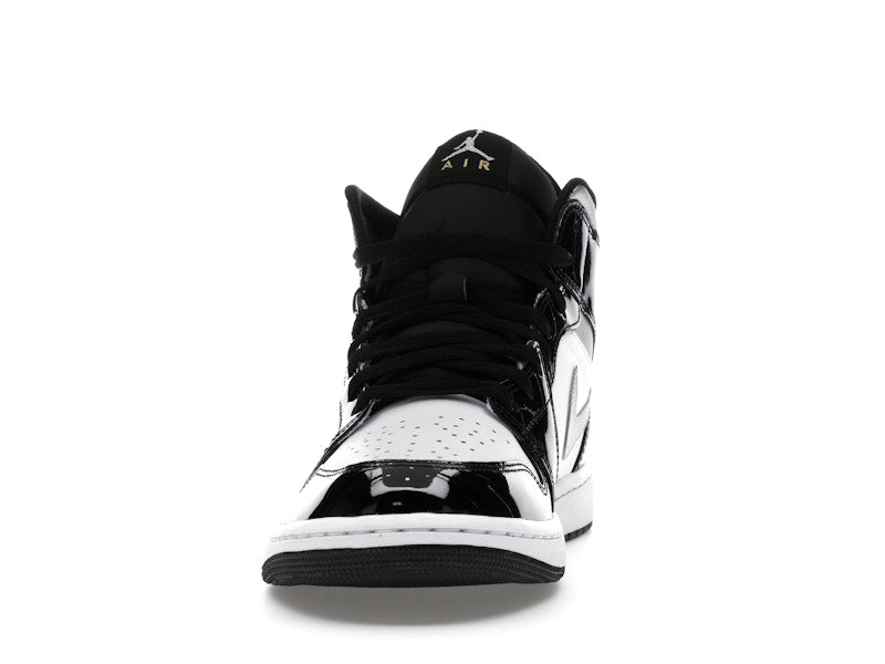 Jordan 1 Mid SE Patent Black White Metallic Silver Metallic Gold