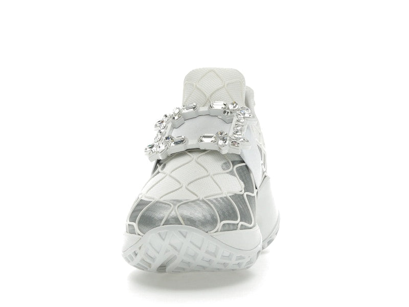 Roger Vivier Viv' Run Fabric Silver Crystal Buckle (Women's)
