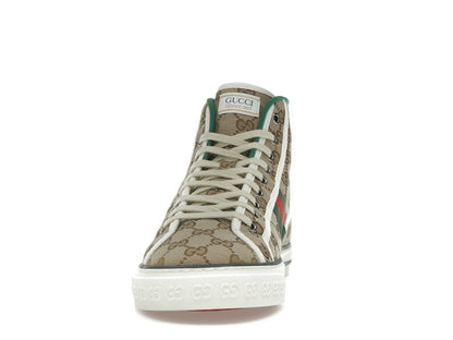 Gucci Tennis 1977 Canvas High Top Beige GG Print