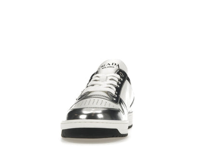 Prada Downtown Low Top Sneakers Leather White Silver