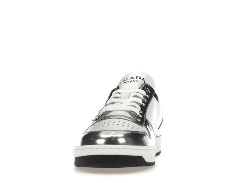 Prada Downtown Low Top Sneakers Leather White Silver