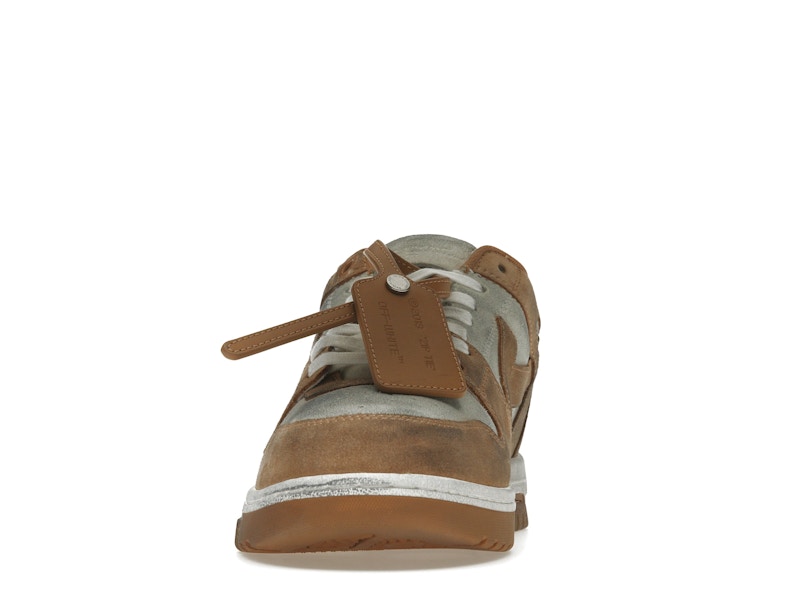 OFF-WHITE Out Of Office "OOO" Low Tops Distressed Brown White