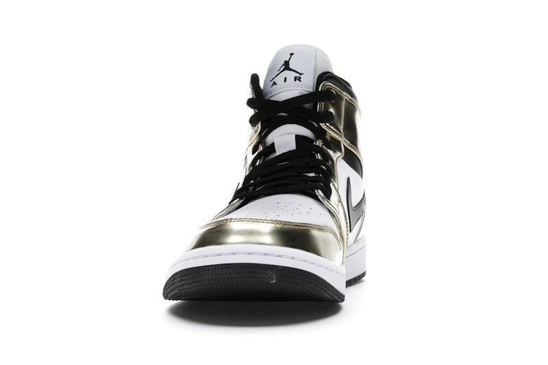 Jordan 1 Mid Metallic Gold Black White