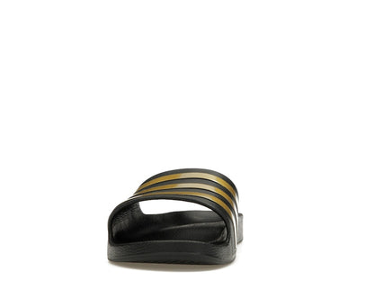 adidas Adilette Aqua Slides Core Black Gold Metallic