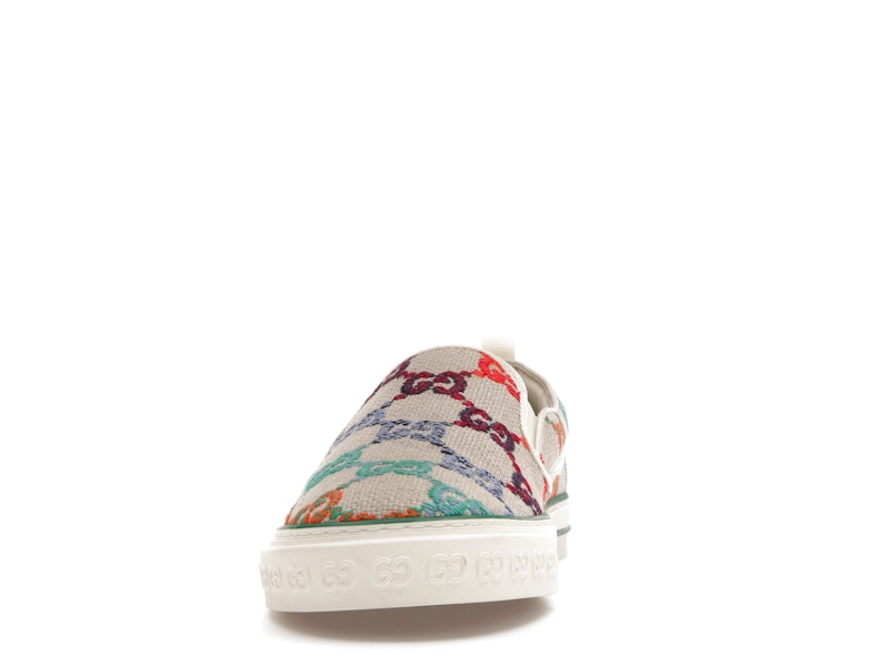Gucci Tennis 1977 Slip On GG Logo White Multi