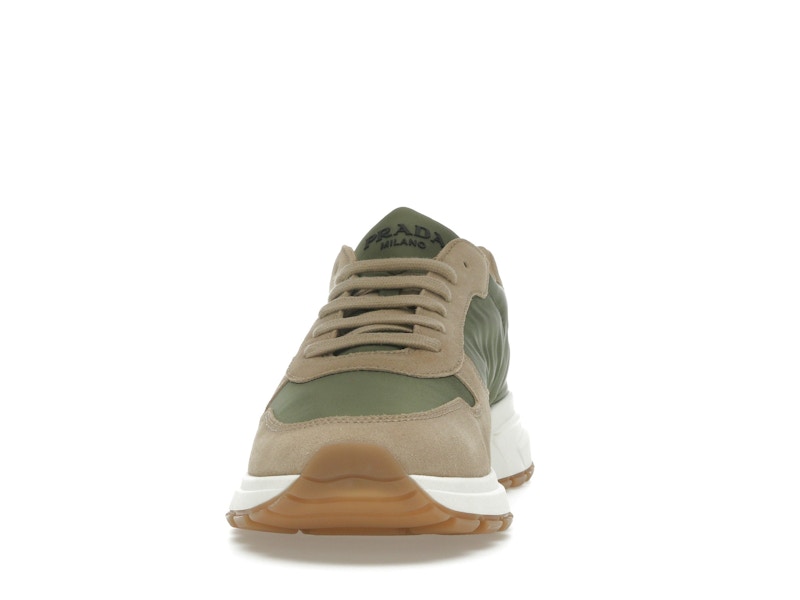 Prada PRAX 01 Sneakers Re-Nylon Brushed Leather Ecru Military