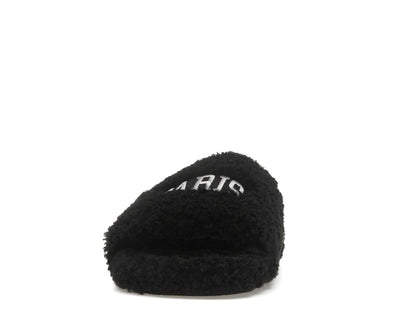 Balenciaga Paris Furry Slide Black