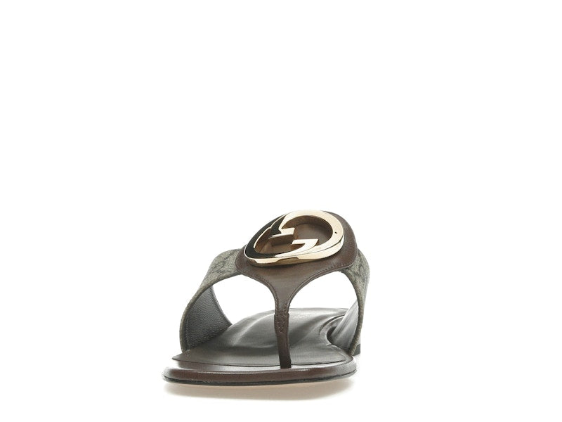 Gucci Blondie Thong Canvas Sandals Ebony (Women's)