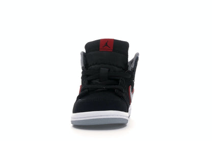 Jordan 1 Mid Black Particle Grey Gym Red (TD)