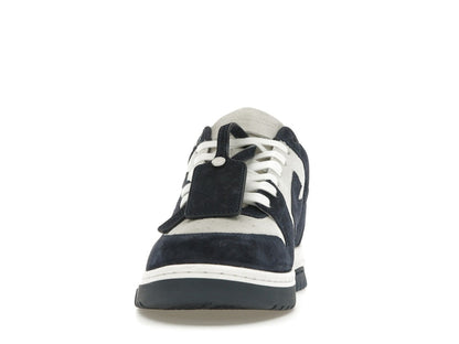 OFF-WHITE Out Of Office OOO Low Tops White Navy Blue Suede