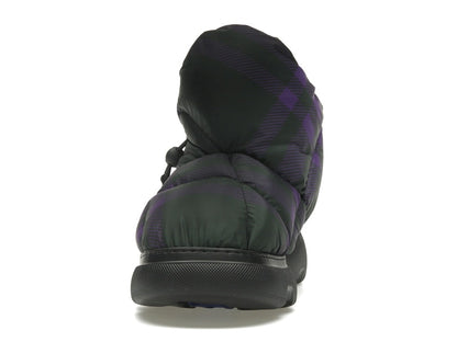 Burberry Check Pillow Boot Black Purple