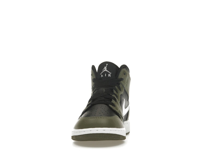 Jordan 1 Mid Black White Olive (GS)
