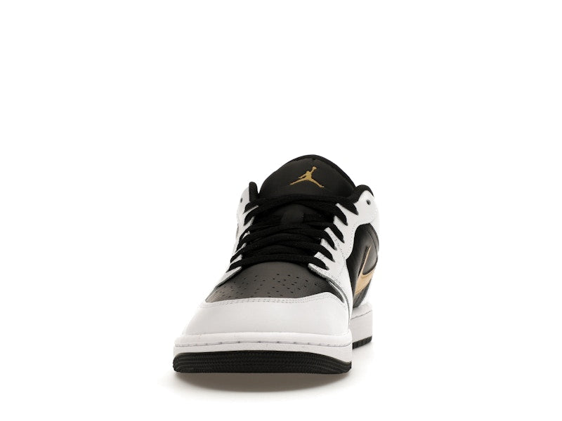 Jordan 1 Low White Black Metallic Gold Swoosh