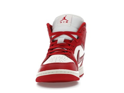 Jordan 1 Mid SE Red Cracked Leather (Women's)
