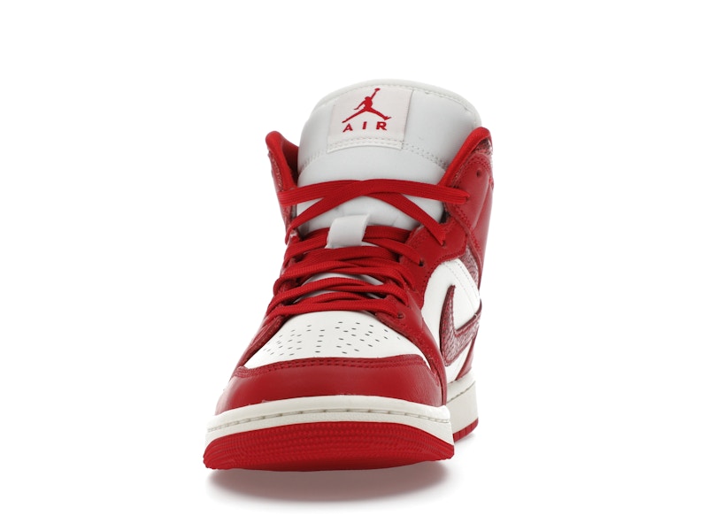 Jordan 1 Mid SE Red Cracked Leather (Women's)