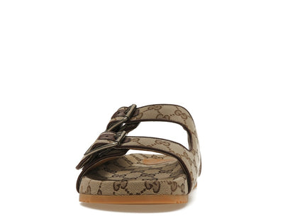 Gucci Strap Slide Sandal Beige Canvas
