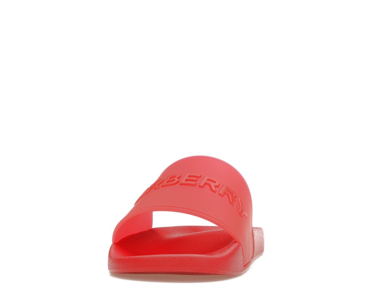 Burberry Embossed Logo Slides Bright Red